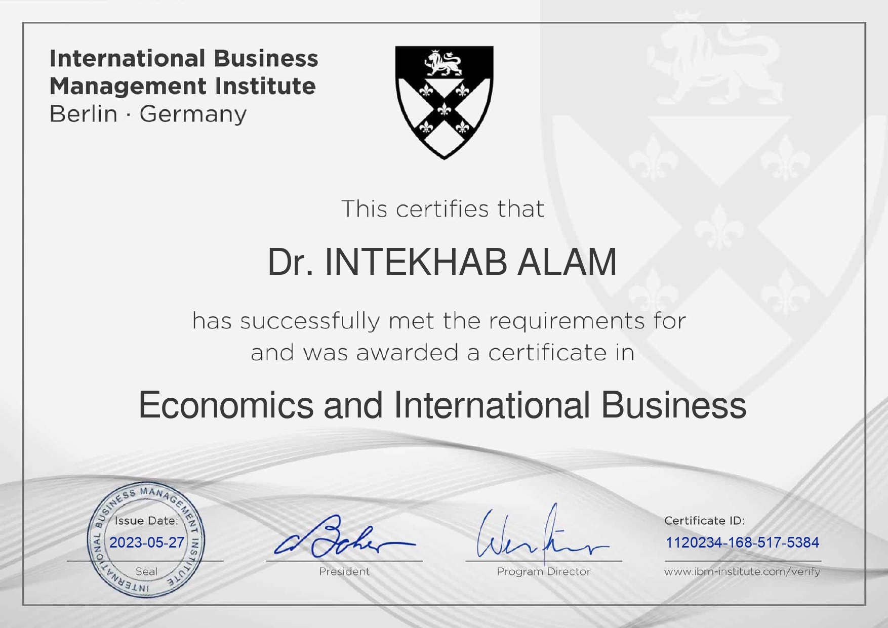 Management Certificate